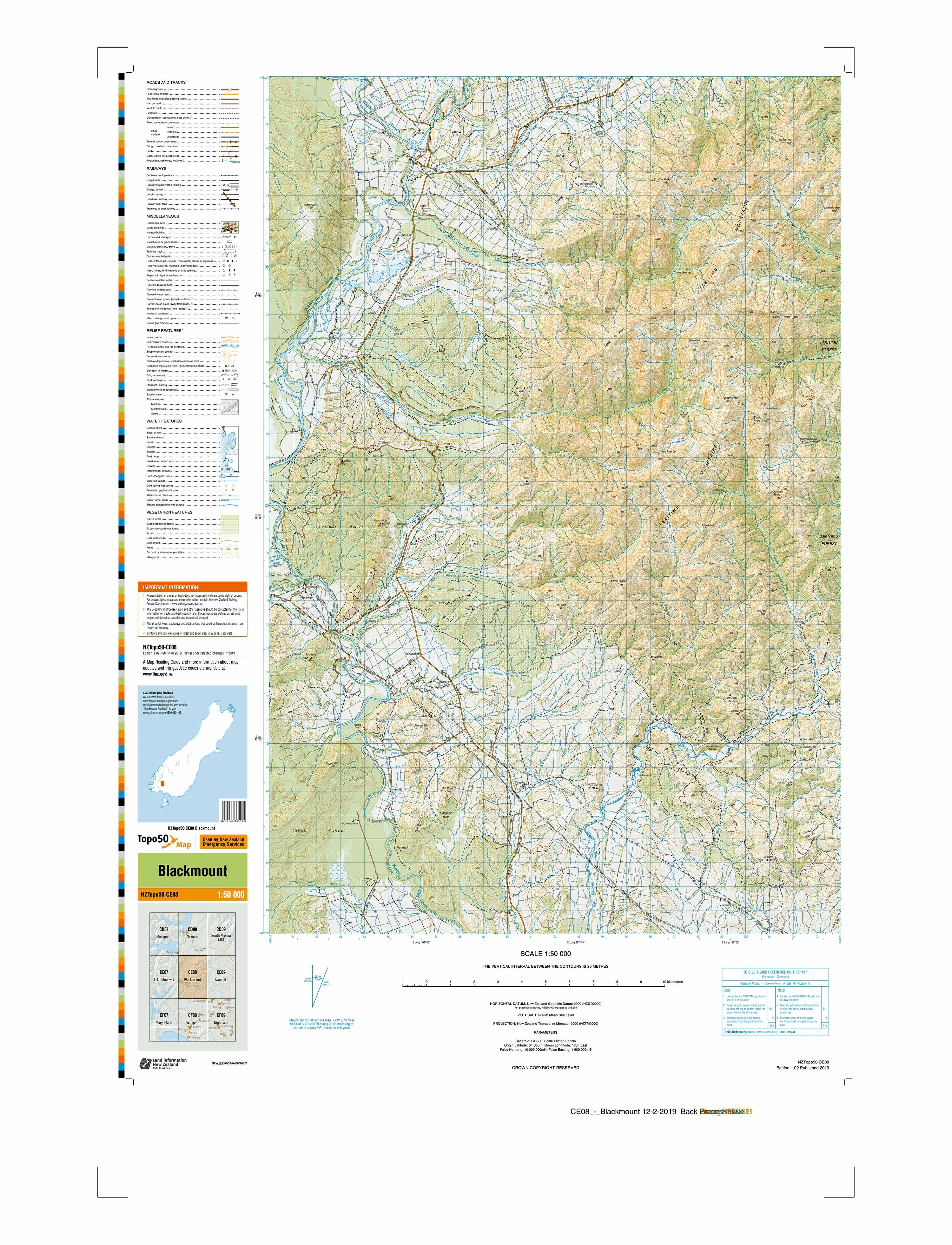 CE08 - Blackmount Topo50 map