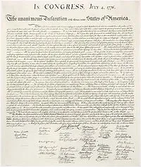 Declaration of Independence: Handwritten Edition Wall Chart  January 1, 2012