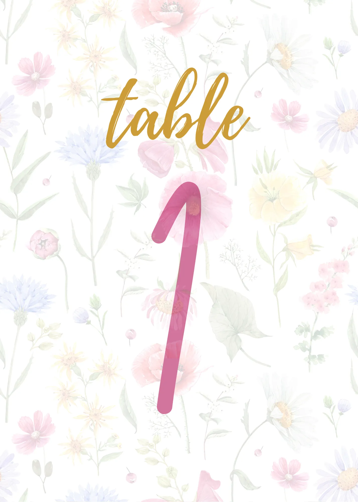 Garden Party Table Numbers