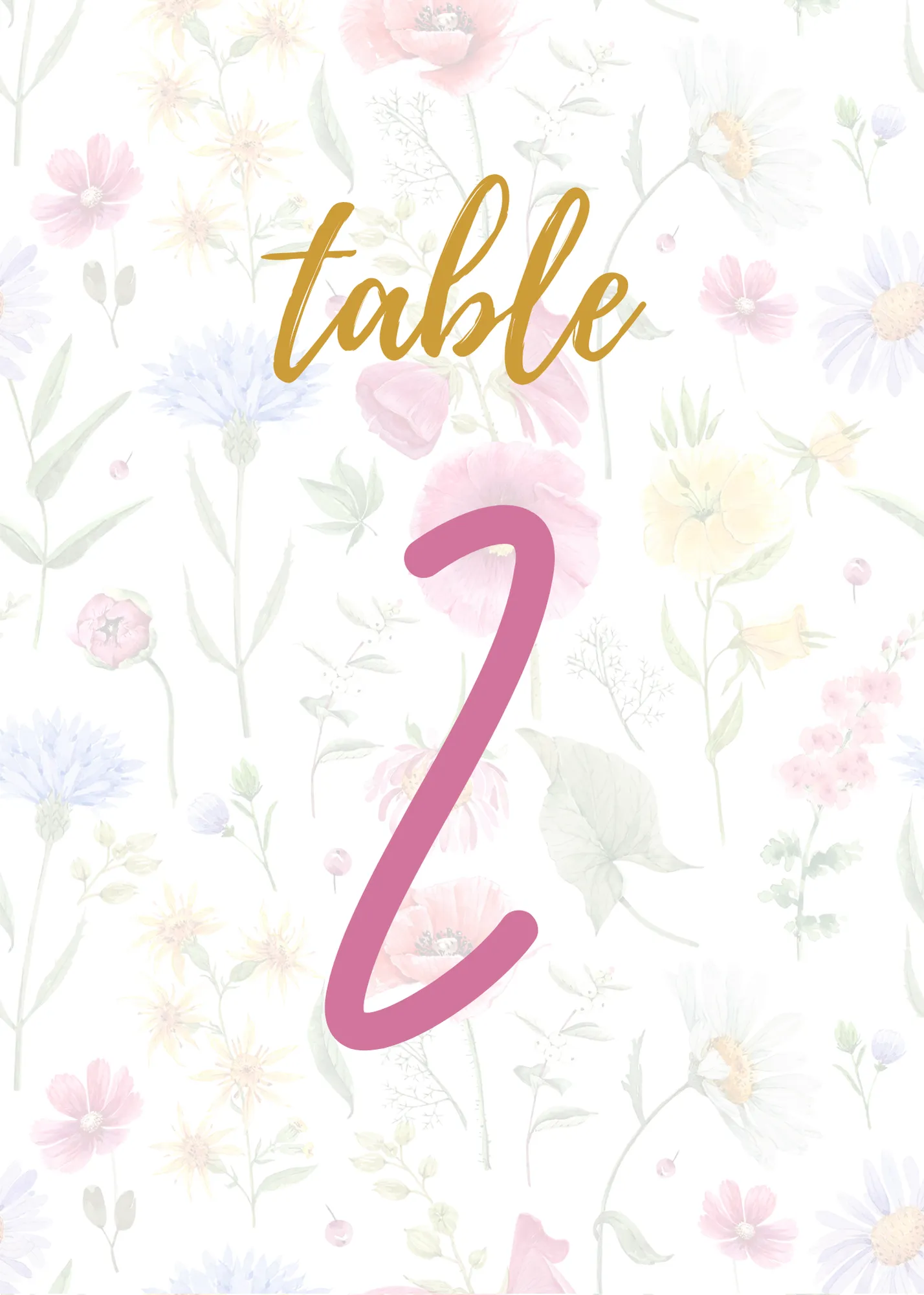 Garden Party Table Numbers