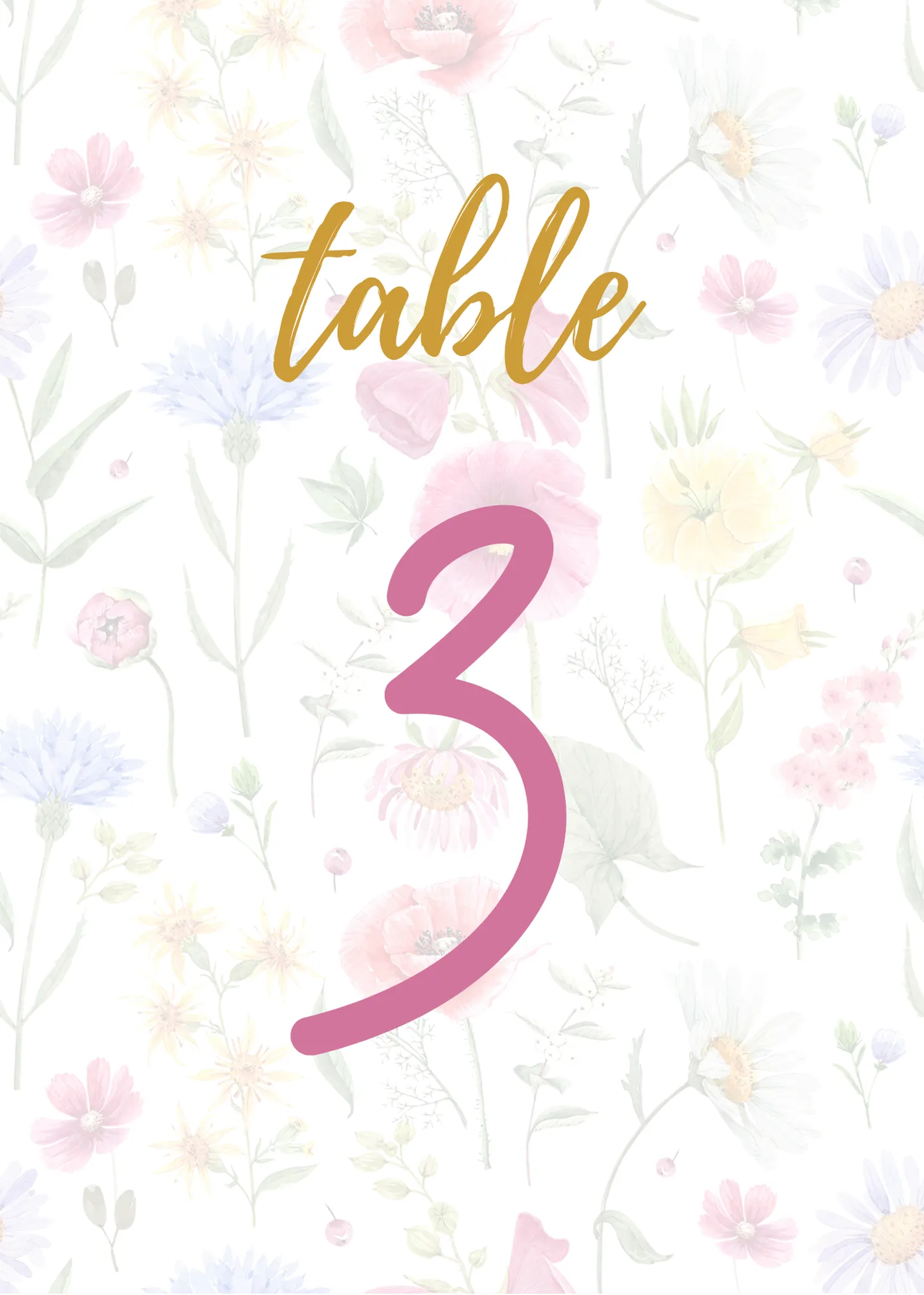 Garden Party Table Numbers
