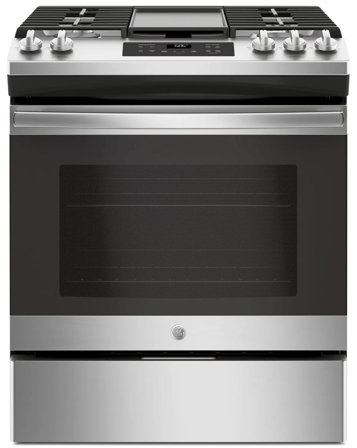 GE 5.4 Cu. Ft. Slide-In Steam Clean Gas Range - JCGSS66SELSS