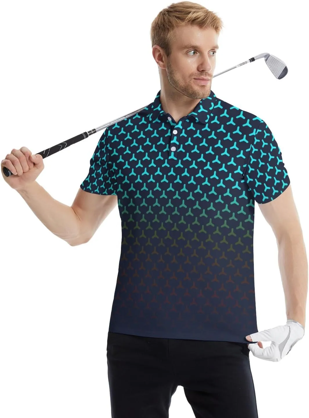 Golf Shirts for Men Quick Dry Funny Golf Polo Shirts Short Sleeve Moisture Wicking Polo Shirts for Men