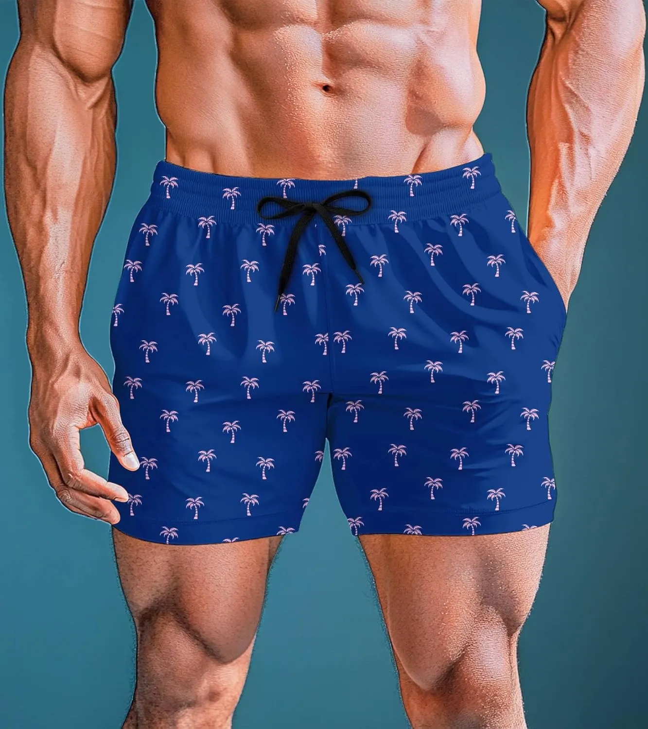 Men's Swim Trunks 5.5 Inch Bathing Suits for Men 2 in 1 Board Shorts with Compression Liner