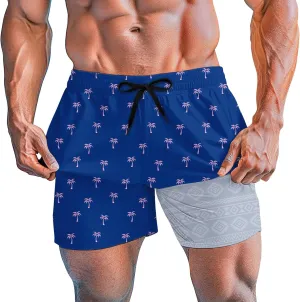 Men's Swim Trunks 5.5 Inch Bathing Suits for Men 2 in 1 Board Shorts with Compression Liner