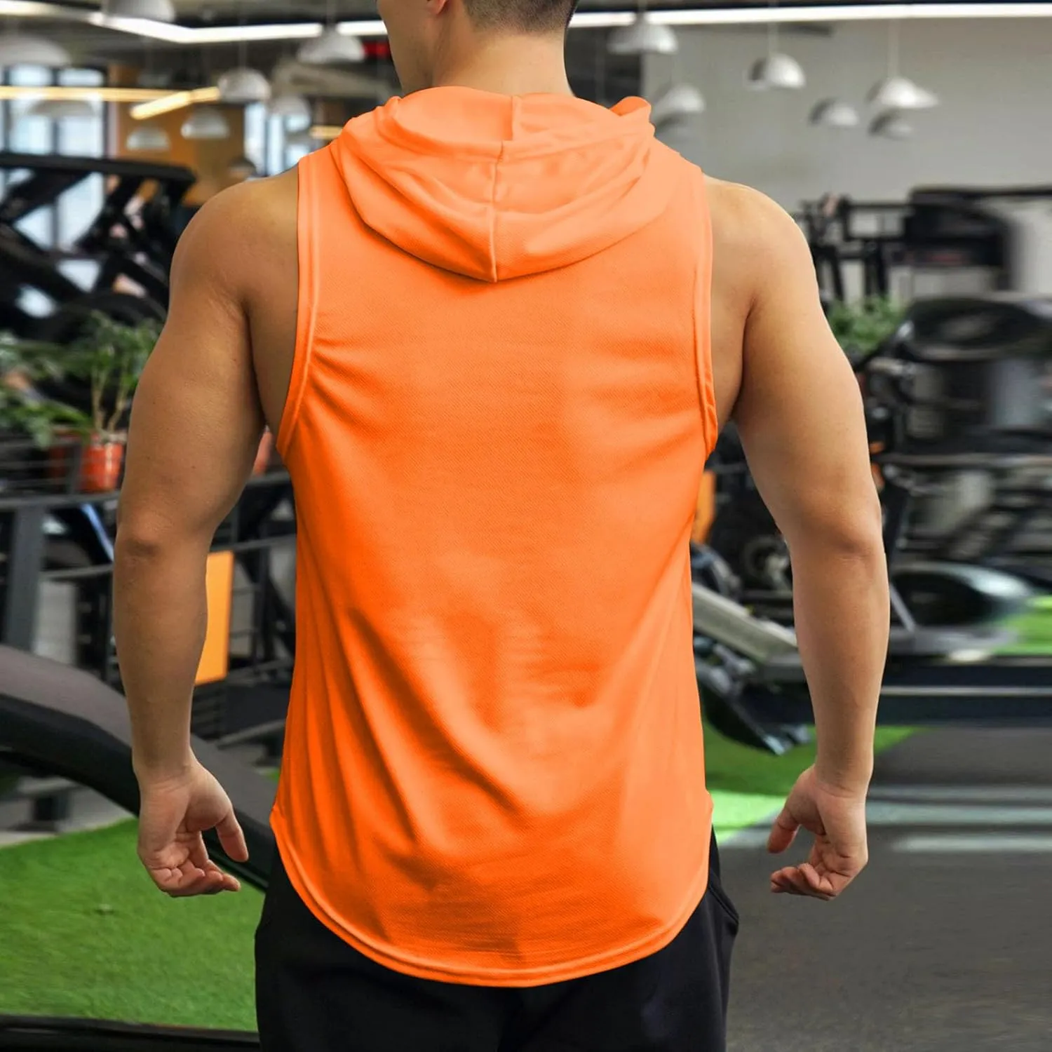 Mens Tank Top Lightweight Sleeveless Hoodie Muscle T-Shirt Summer Casual Cut Off Shirt Workout Running Gym Breathable Tee