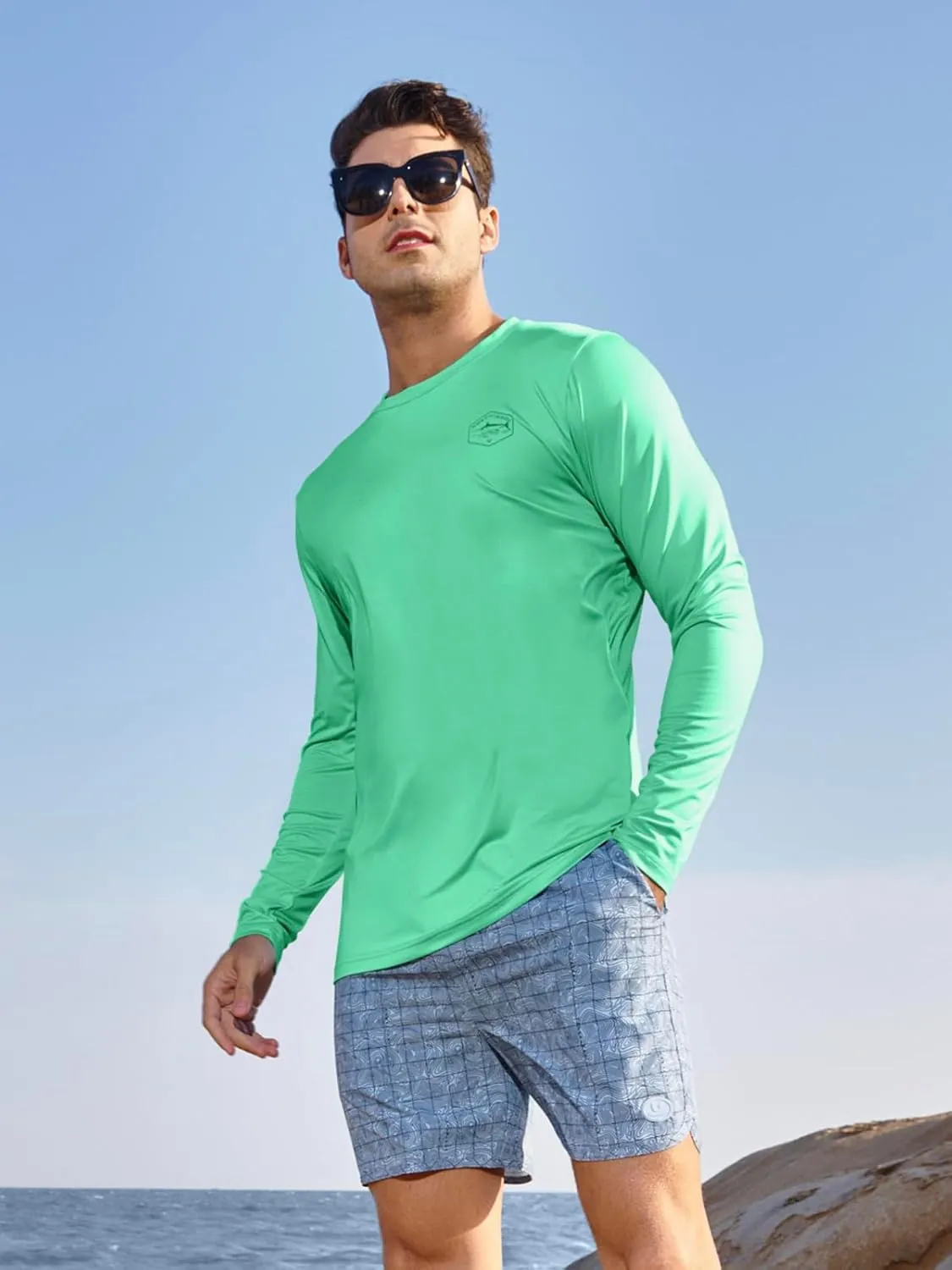 NORTHYARD Men's UPF 50  Sun Protection Shirts Long Sleeve Beach Swim Rash Guard UV Lightweight Quick Dry Fishing SPF T-Shirt