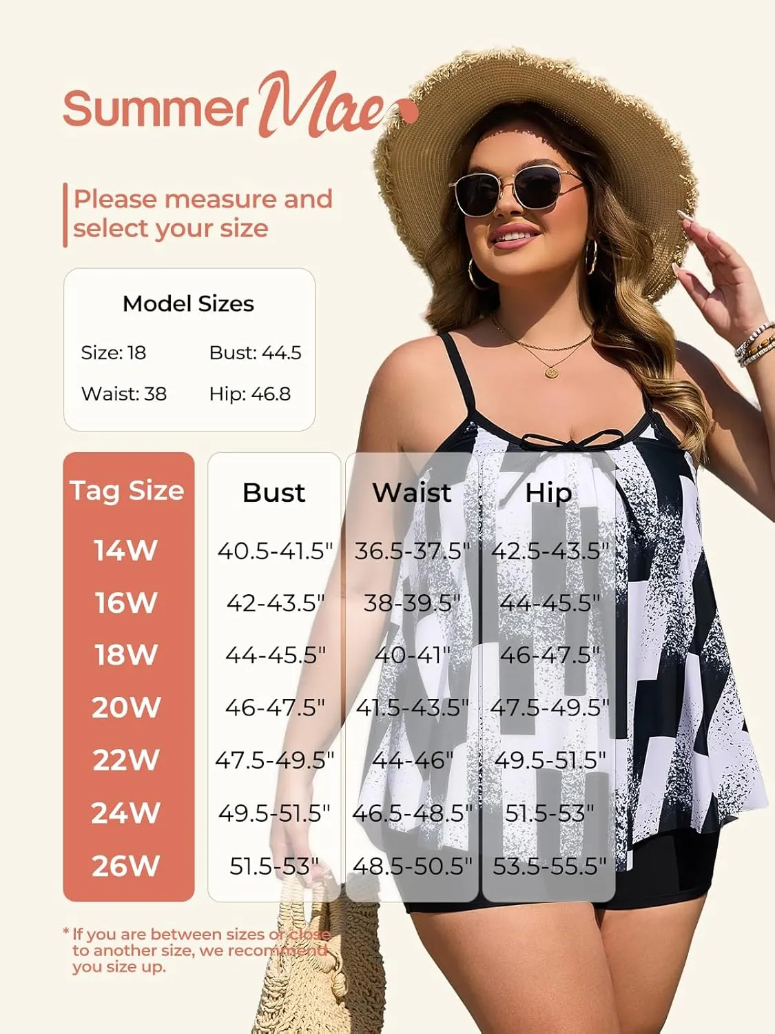 Summer Mae Plus Size Swimsuits for Women Two Piece Tankini Sets Tummy Control Bathing Suit Swimwear with Shorts